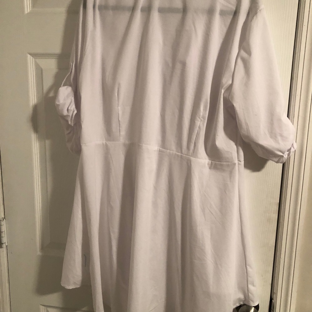 New York and company white high low shirt